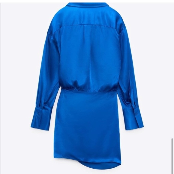 Blue Zara Satin Effect Dress - Picture 6 of 8
